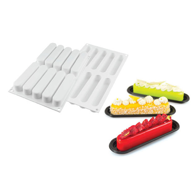 Molde de silicona 10 Eclairs 13 x 2,5 cm SilikoMart Professional 