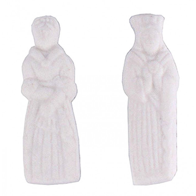 Figuritas Roscón Rey y Reina Plástico Blanco x 144 