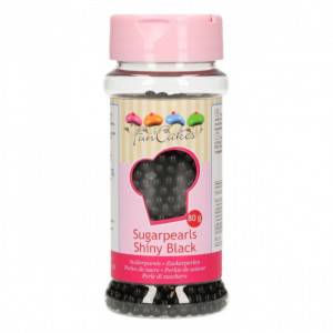 Perlas de azúcar negro brillante 80 g Funcakes