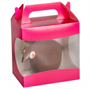 Caja para Chocolate con Ventana Transparente y Asa 13 × 9 × 13 cm (×25)