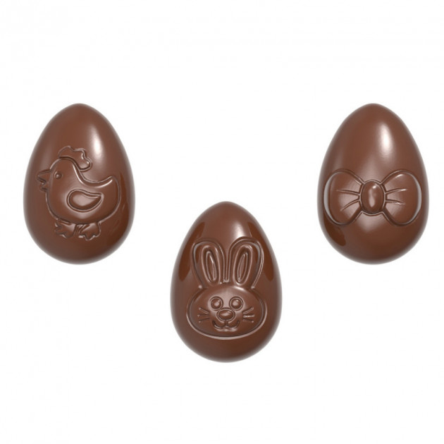 Molde huevos de chocolate motivos Pascua 3,3 cm (x24) Chocolate World 