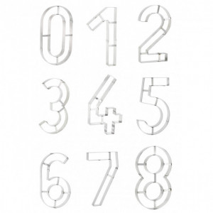 Cortadores de galletas números grande acero inoxidable 32 cm de altura (x9)