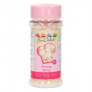 Adornos Comestibles Para Tartas Mimosas Blanco 45g FunCakes