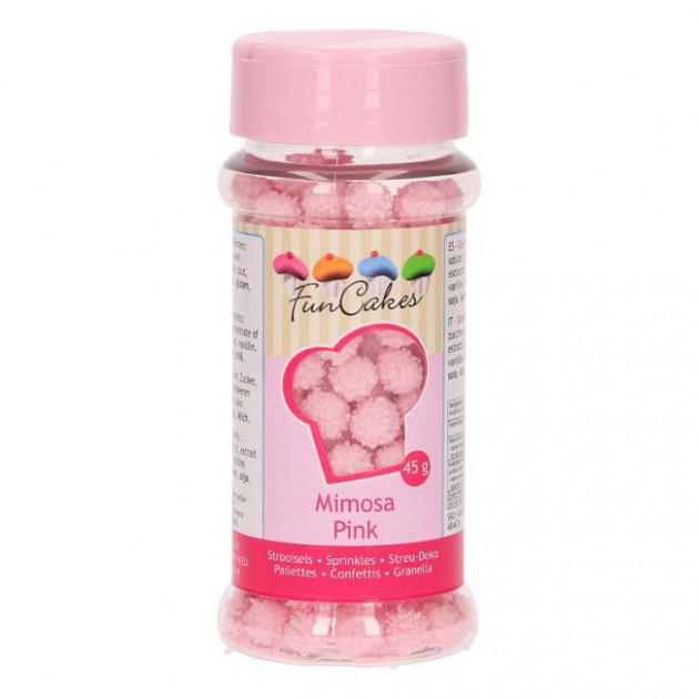 Adornos Comestibles Para Tartas Mimosas Rosa 45g Funcakes 