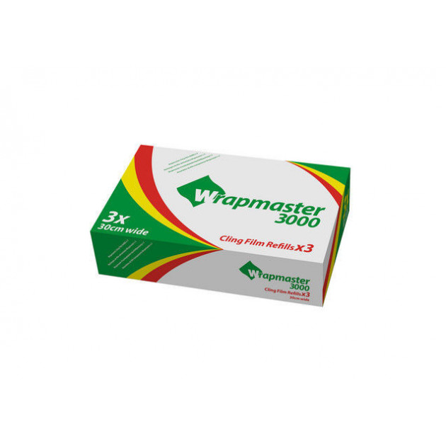 Papel film 300 m para Dispensador de film y aluminio Wrapmaster 3000 (x3) 