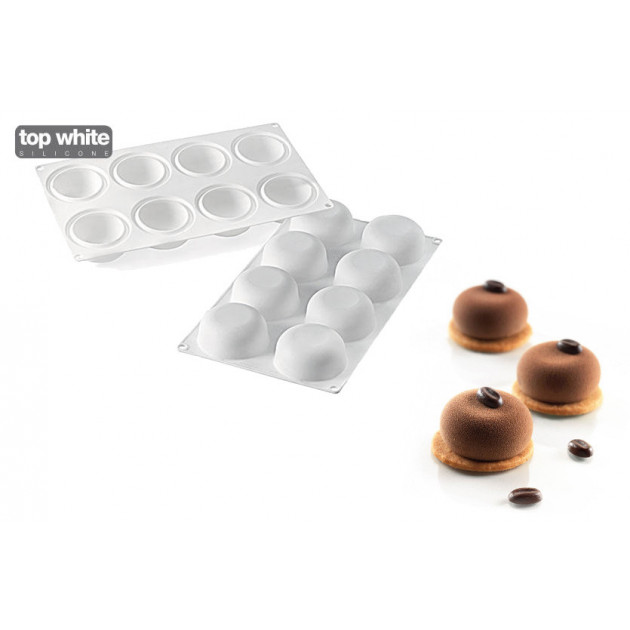 Molde de silicona Stone redondo abombado (x8 cavidades) 85 ml SilikoMart Professional 