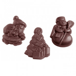 Molde figuras de chocolate Navidad (x18) Chocolate World