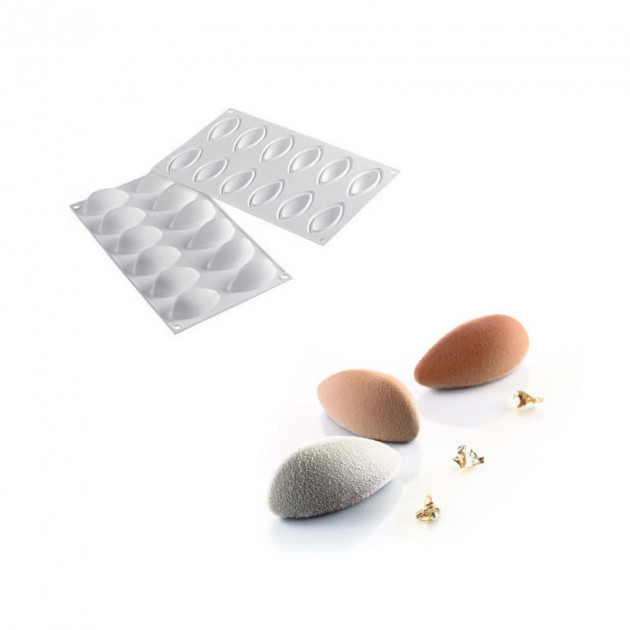 Molde de silicona Quenelles (x12) 6,3 x 2,9 cm 24ml SilikoMart Professional 