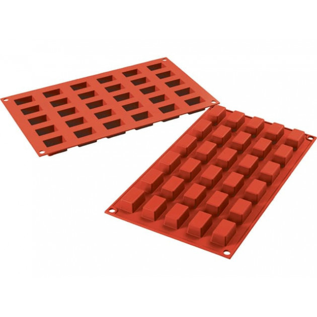 Molde silicona rectangular 30 mini pasteles SilikoMart 