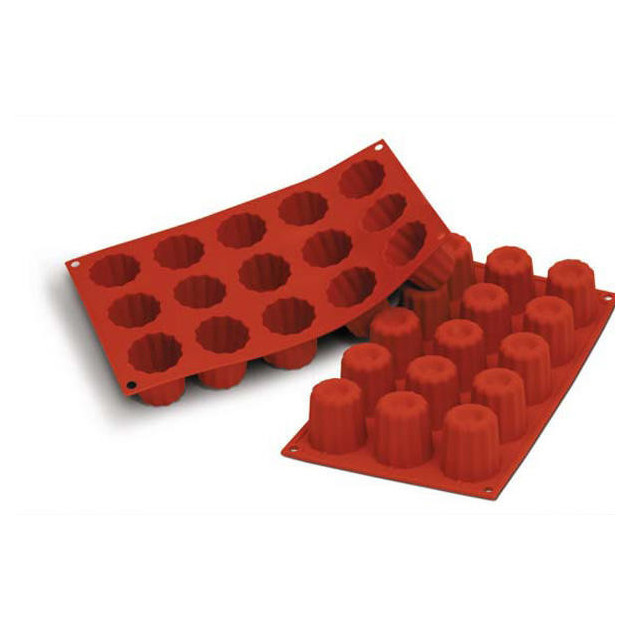 Molde de silicona 15 cannelés 4,5 cm x 4,5 cm de altura SilikoMart 