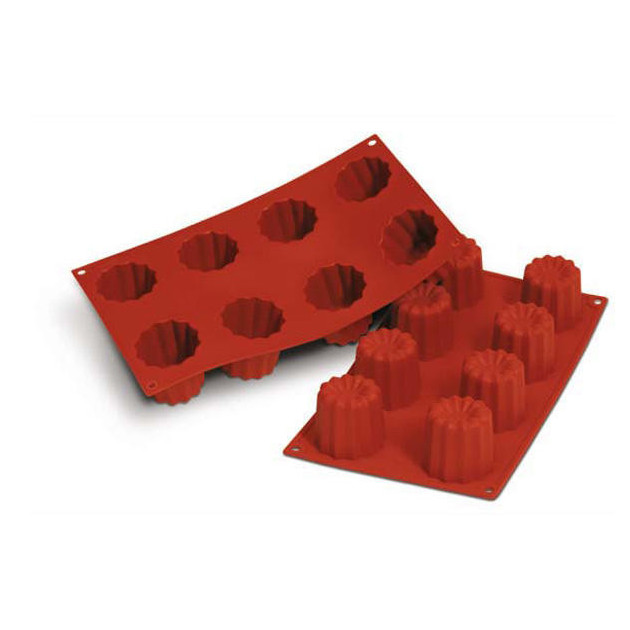 Molde de silicona 8 cannelés 5,5 cm x 5,5 cm de altura SilikoMart 
