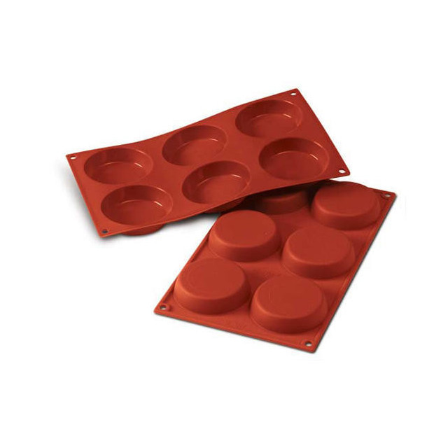 Molde de silicona Flan 8 cm x 1,8 cm de altura (x6) SilikoMart 