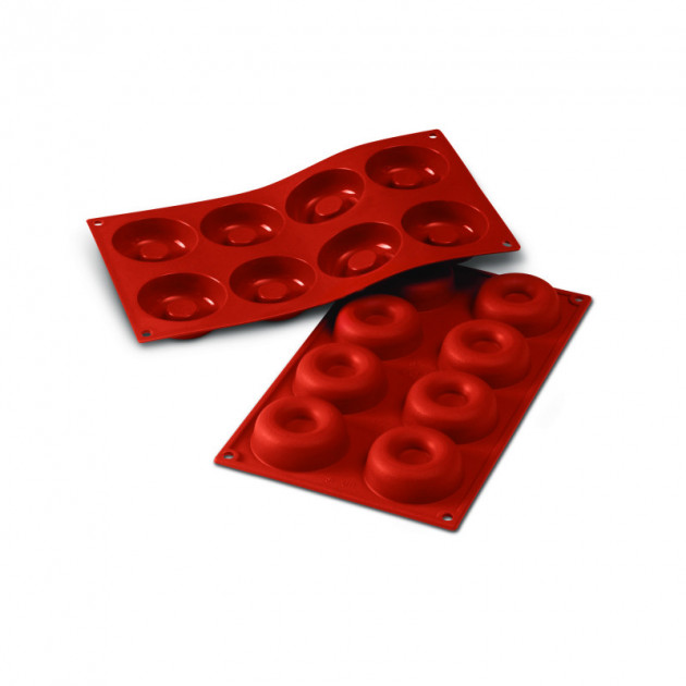 Molde savarín silicona 6,5 cm x 2,1 cm de altura (x8) SilikoMart 