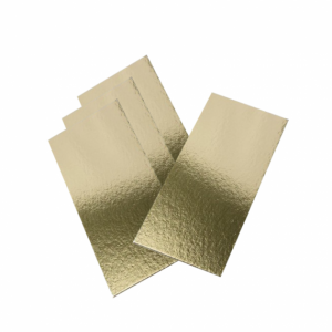 Base para tarta rectangular 30 x 10 cm dorada bordes rectos (x50)