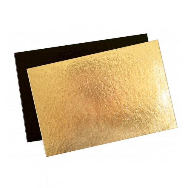 Base para tarta rectangular dorado y negro 30 x 20 (x5) Scrapcooking 