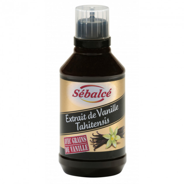 Aroma Alimentario de vainilla Tahitensis líquido con granos 50cl Sébalcé