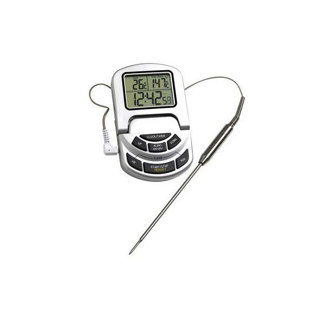 Termómetro con Sonda para Horno de Acero Inoxidable y Alarma Alla France