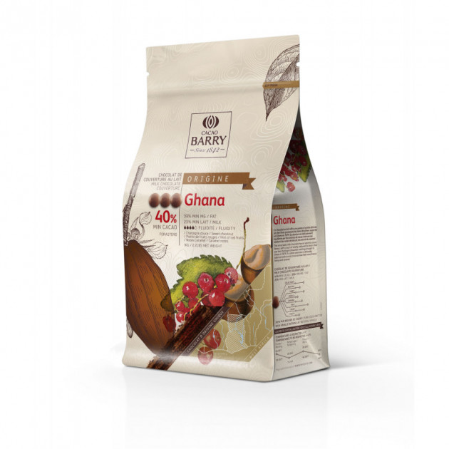 Chocolate con Leche Origen Ghana 40,5% 1 kg Cacao Barry