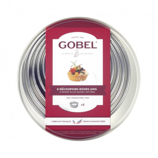 Cortapastas redondo acero inoxidable (caja de 8) Gobel 