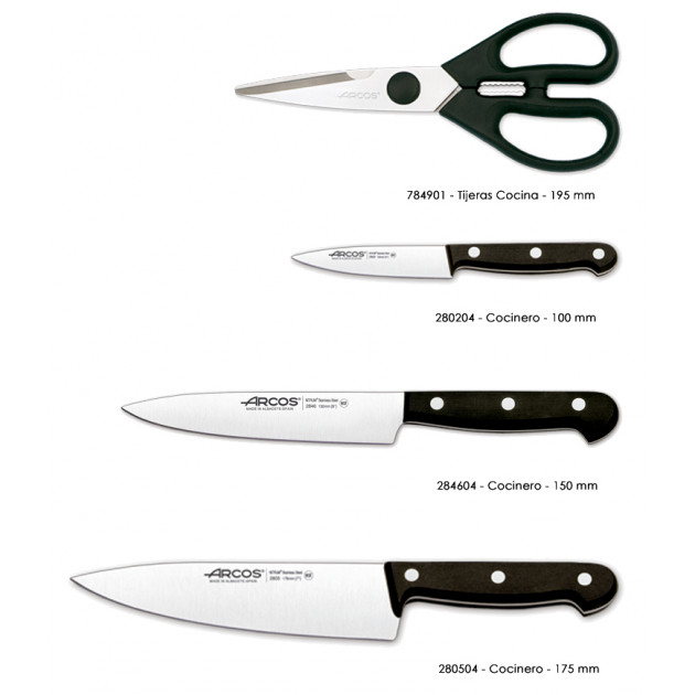 Juego de cuchillos con tijeras de cocina 