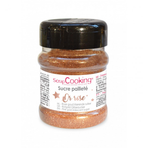 Azúcar de colores oro rosa 160 g Scrapcooking