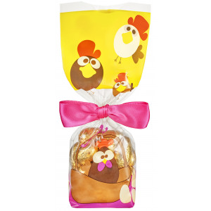 Bolsas de Celofán Gallinas de Pascua 10x22 cm (x100)