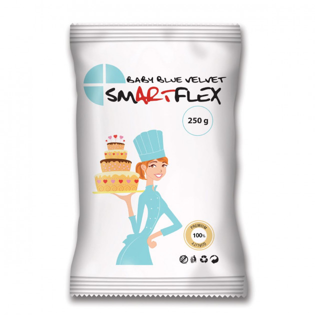Fondant Azul Baby Blue Velvet 250 g Smartflex 