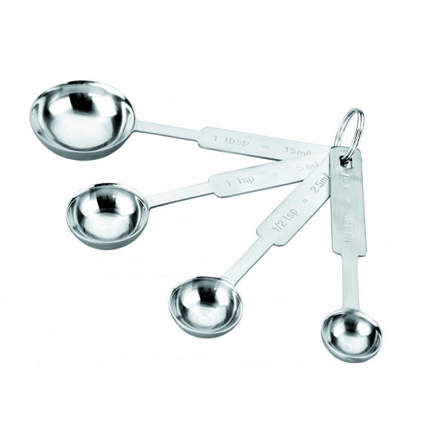 Cucharas medidoras de acero inoxidable x4 Ibili 