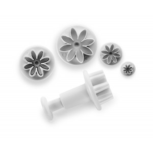 Cortapastas con expulsor margarita (x4) Ibili