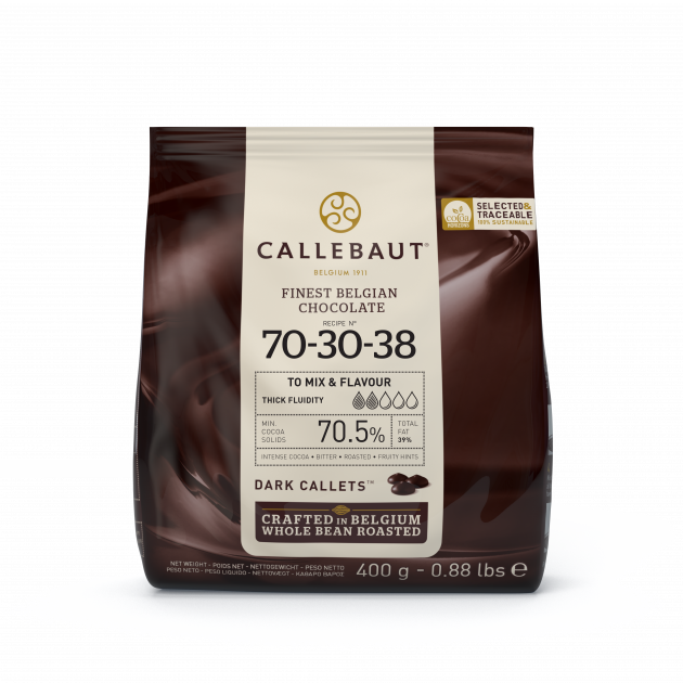 Chocolate de Cobertura Negro 70,5 % N°70-30-38 400 g Callebaut 