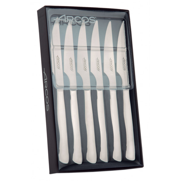 Juego de Cuchillos Chuleteros 11 cm (X6) Filo Liso Acero Inoxidable Arcos 