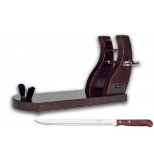 Soporte Jamón Madera de Pino y Cuchillo Jamonero 25 cm Latina Arcos