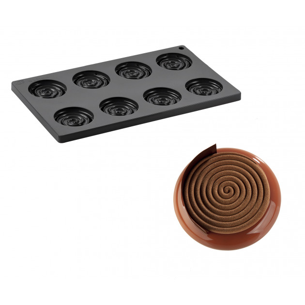Molde de silicona decoración Ipnosi Ø 6 cm x 1 cm de altura (x8) Pavoni 