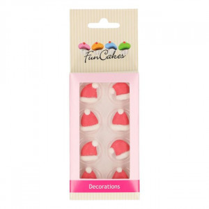 Figuras de azúcar gorro papá Noel (x8) Funcakes