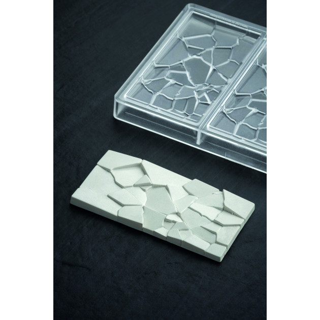 Molde tableta chocolate Crush 15,5 x 7,7 cm x 1 cm de atura (x3) Pavoni 