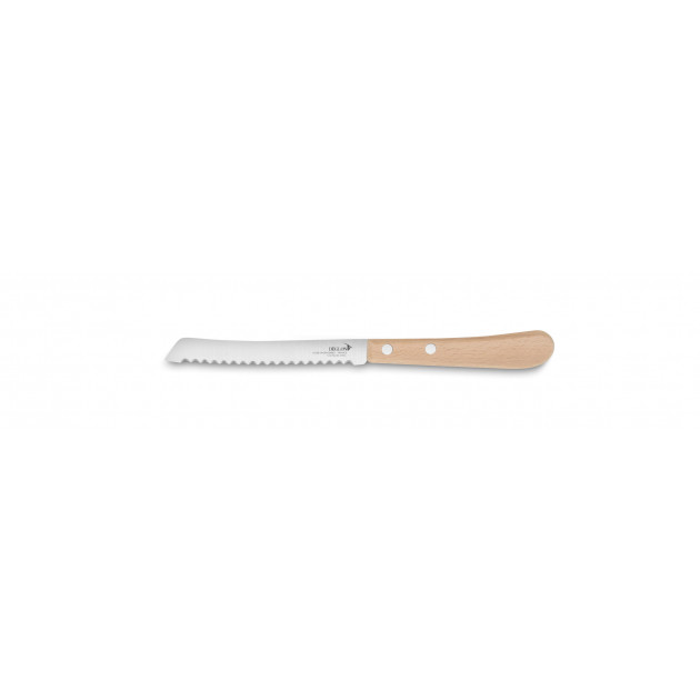 Cuchillo Tomatero Acero Inoxidable y Madera de Haya 11 cm Essentiel Déglon 