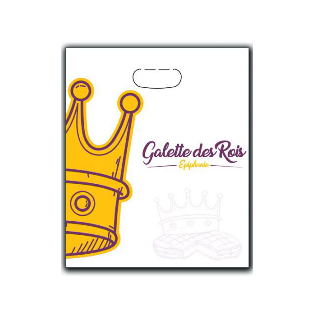 Bolsa de Papel Antigrasa Galette des Rois 23x29cm Diseño Corona x100 