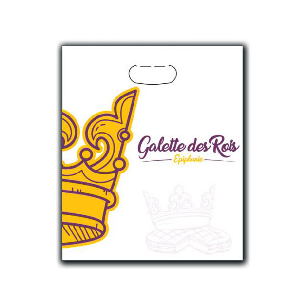 Bolsa de Papel Antigrasa Galette des Rois 30x35cm Diseño Corona (x100)