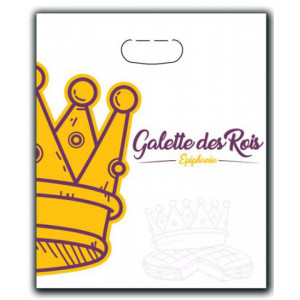 Bolsa de Papel Antigrasa Galette des Rois 38x48cm Diseño Corona (x100)