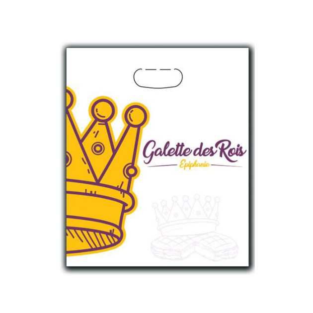 Bolsa de Papel Antigrasa Galette des Rois 38x48cm Diseño Corona (x100) 