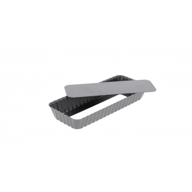 Molde para tarta rectangular antiadherente base amovible 20 x 8 cm x 2,7 de altura cm de Buyer 