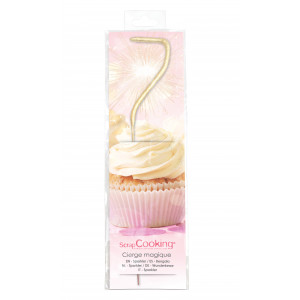 Vela Bengala Dorada 17,5 cm Número 7 ScrapCooking