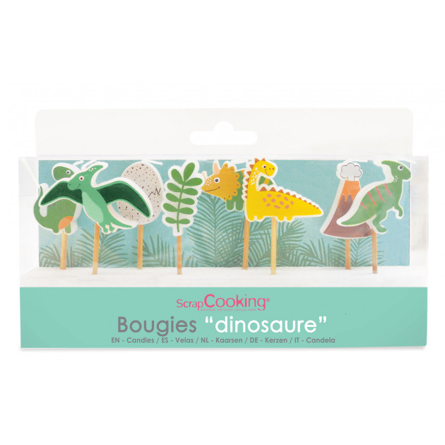 Velas Dinosaurio 7,5 cm (x8) Scrapcooking 
