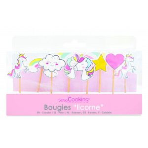 Velas Unicornio 7 cm (x8) ScrapCooking