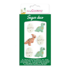 Figuras de Azúcar para Tartas Dinosaurio (x6) Scrapcooking