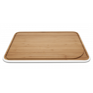 Tabla de Cortar de Bambú con Ranura 35 x 25 cm Blanco Pebbly