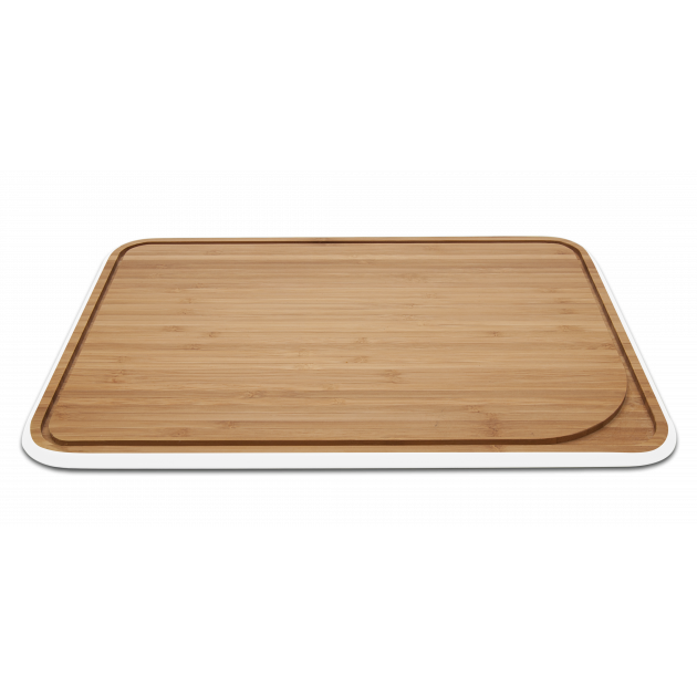 Tabla de Cortar de Bambú con Ranura 35 x 25 cm Blanco Pebbly 