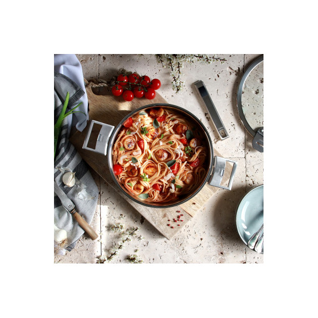 Sartén Alta Ø 20 cm Strate Extraíble Acero Inoxidable Cristel