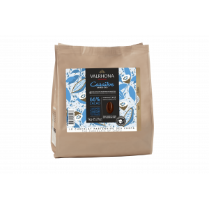 Chocolate de Cobertura Negro Caraïbes 66 % 1 kg Valrhona