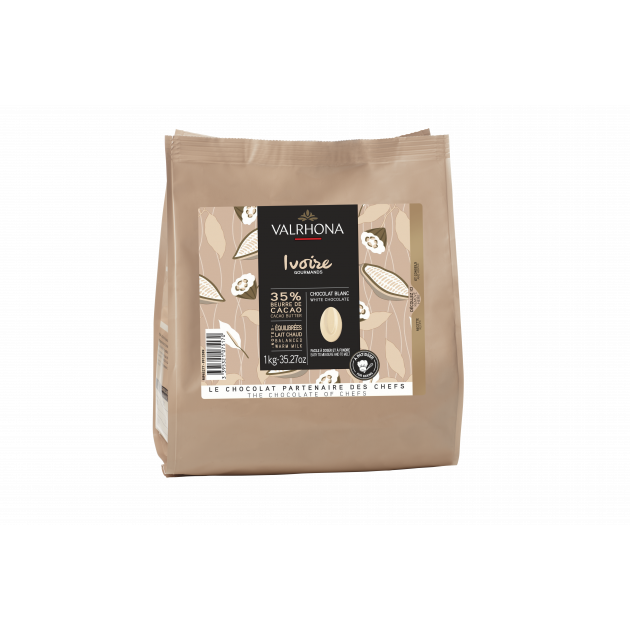 Chocolate de Cobertura Blanco Ivoire 35 % 1 kg Valrhona 
